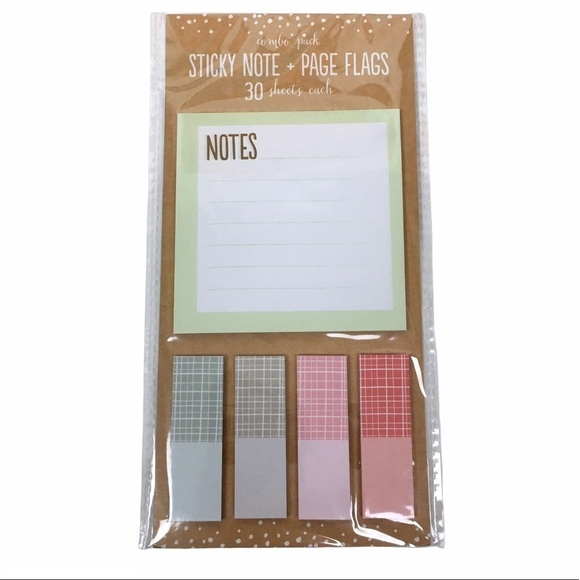 Christmas Plaid Dots Stationery Set Notepad Sticky Notes Page Flags Washi Tape - Picture 3 of 5